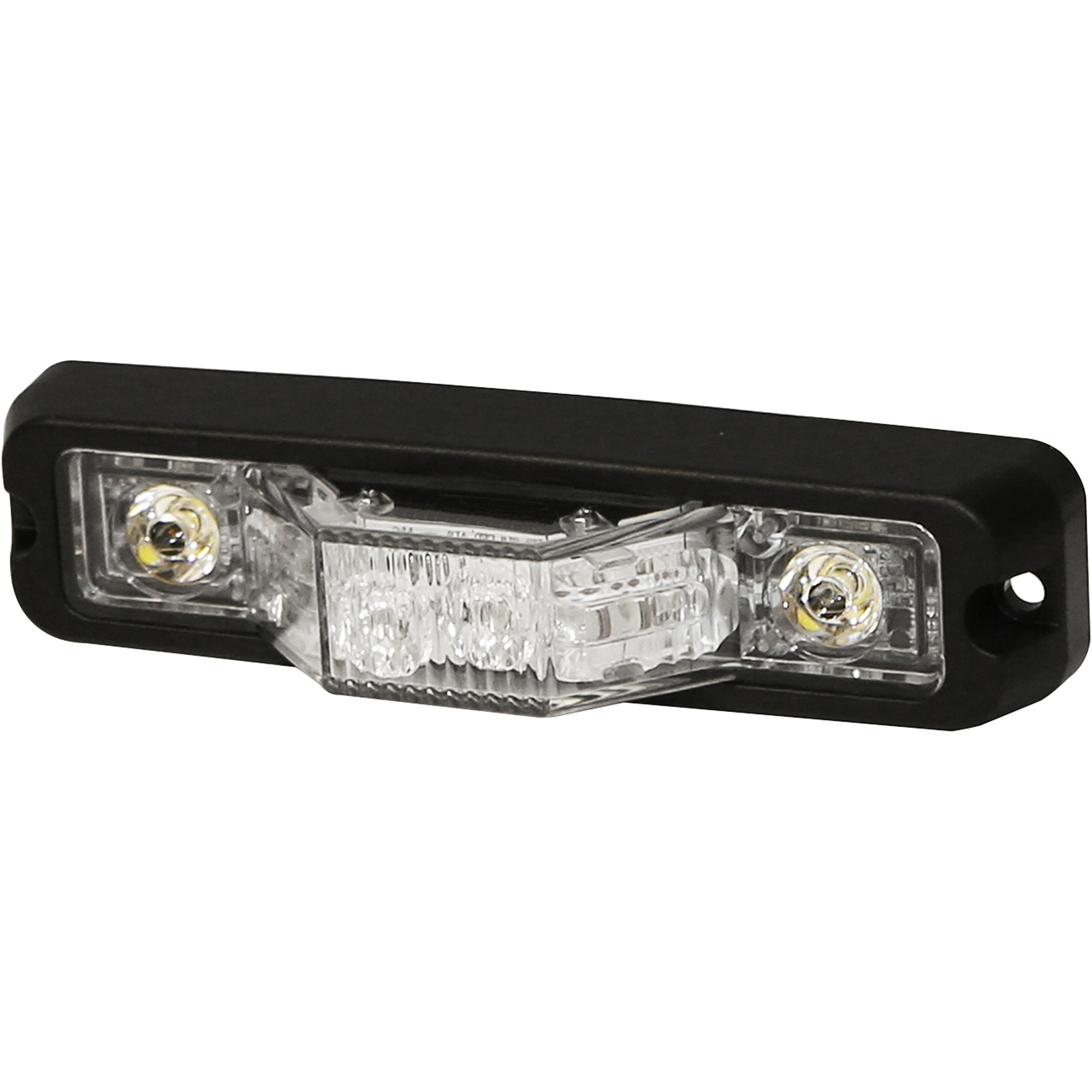 Ecco LED Directional Warning Light, Amber/Clear Lens, 69 Flash Patterns, Permanent Mount, Model# ED3777AW